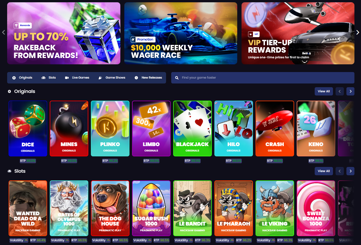BetBolt Casinos Games